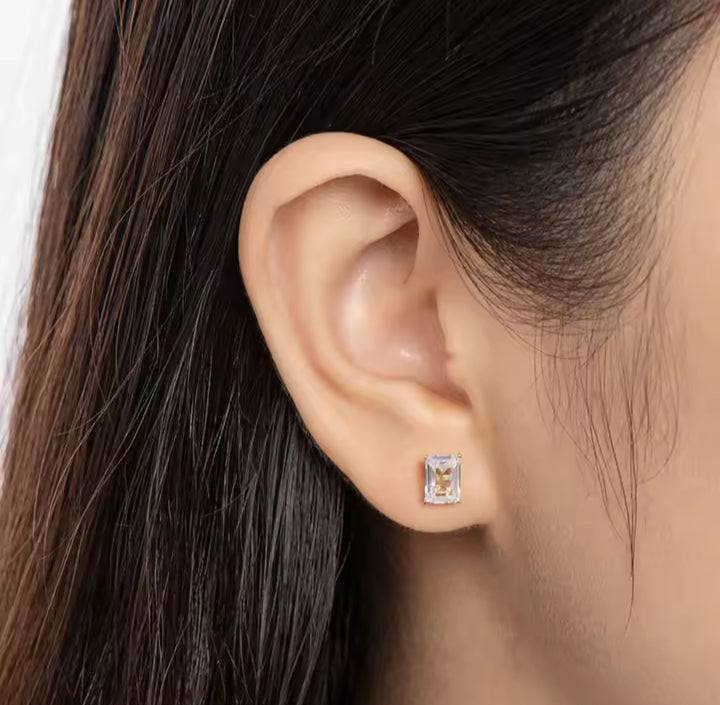 Brincos esmeralda Moissan